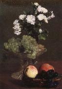 Henri Fantin-Latour, Nature Morte aux Chrysanthemes et raisins